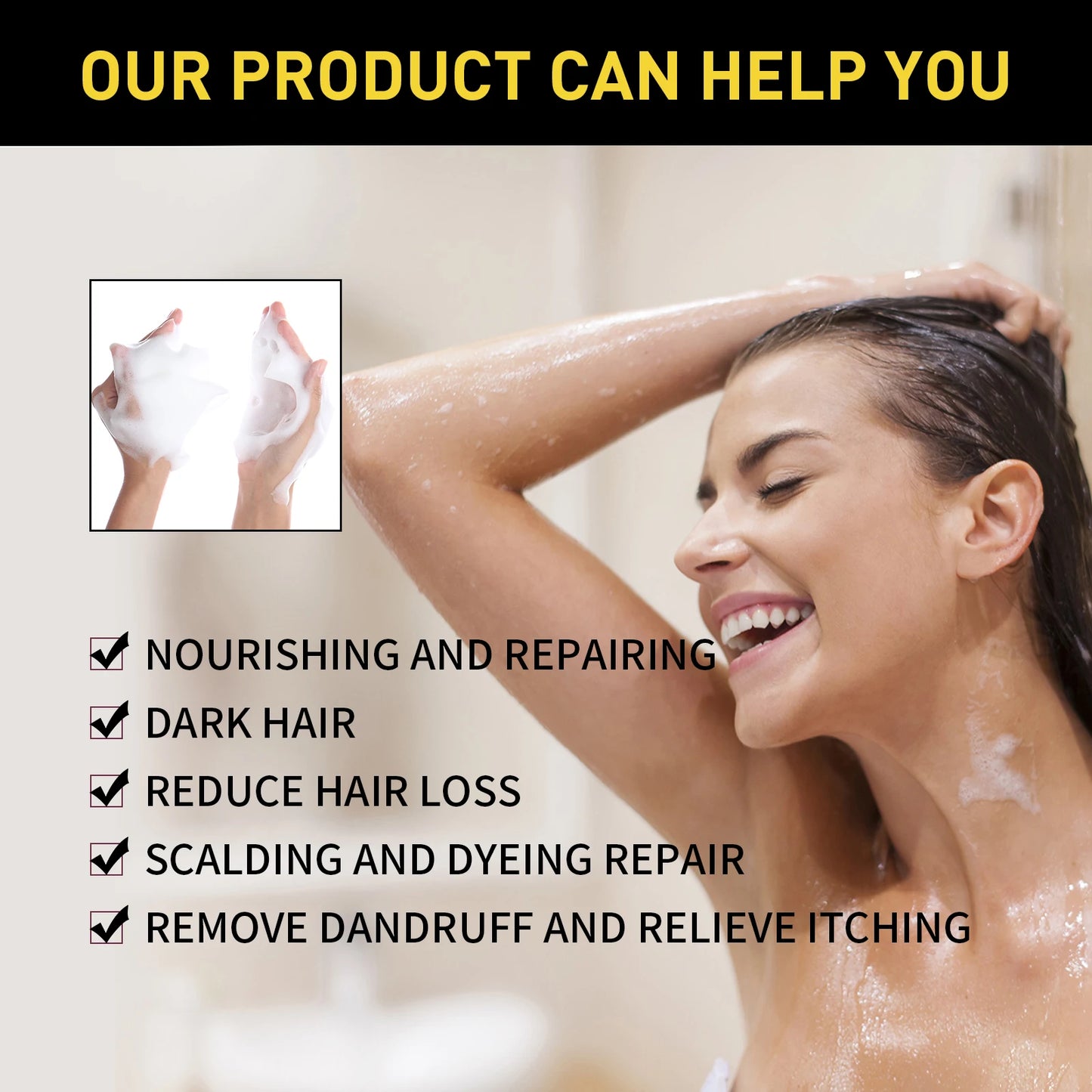 3-in-1 Natural Herbal Hair Dye Shampoo – Gray to Dark Brown or Black Peaceful Pleasures Health and Wellness
