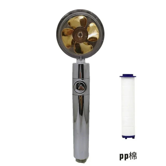 Turbo High-Pressure Handheld Shower Head with Filter & Stop Button