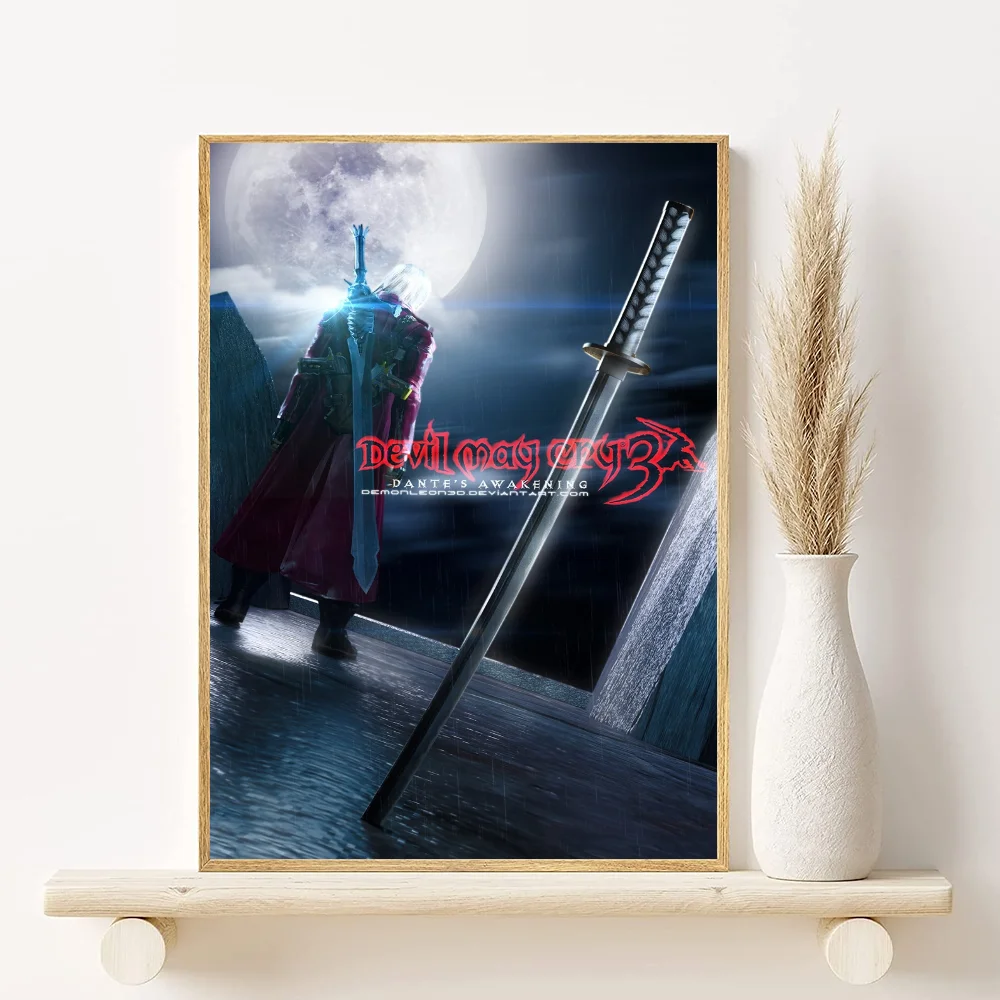 Devil May Cry Anime Poster HD Waterproof PVC Wall Art Decor Anime Wall Poster Peaceful Pleasures Health and Wellness z26 21X30cmNoframe