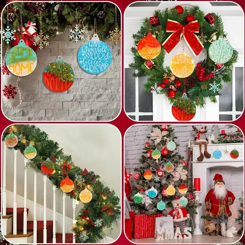 Christmas Round Ornament Silicone Mold | Epoxy Resin DIY Craft