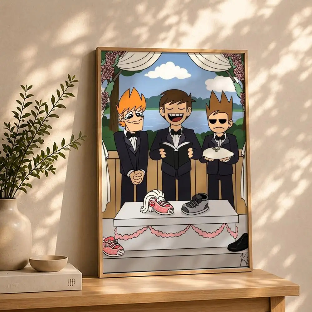 Eddsworld Cartoon Poster HD Self-Adhesive Waterproof Wall Art Wall Art Poster Peaceful Pleasures Health and Wellness White2 21X30cmNoframe