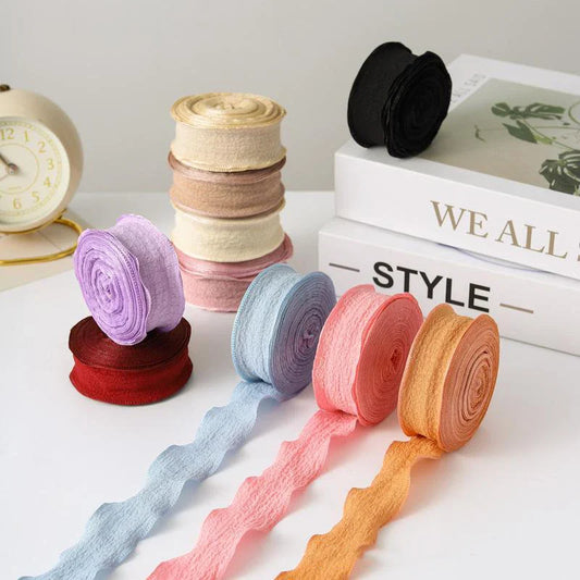 Fishtail Ruffled Linen Ribbon Roll – Weddings, Gifts & Crafts Decorative Craft Ribbon Oasis Select