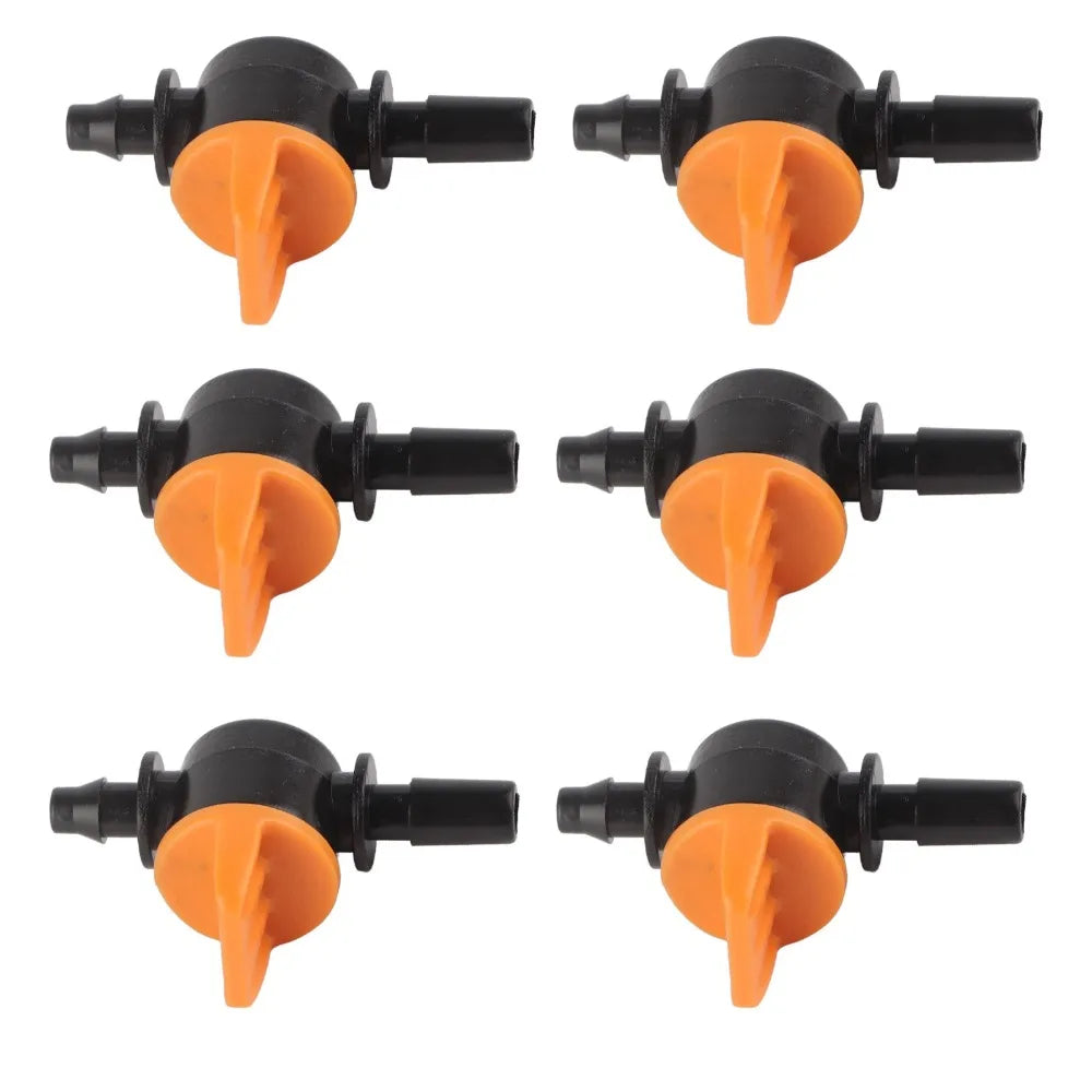 50-Pack Mini Drip Irrigation Valves | 4/7mm Micro Tubing PP