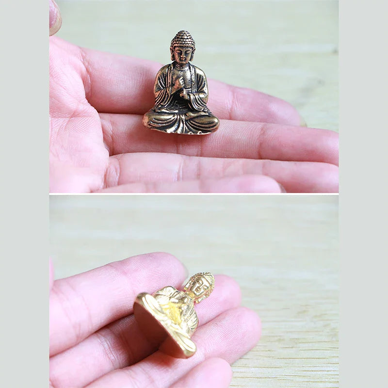 Pure Copper Buddha Figurine – Shakyamuni Home & Car Decor