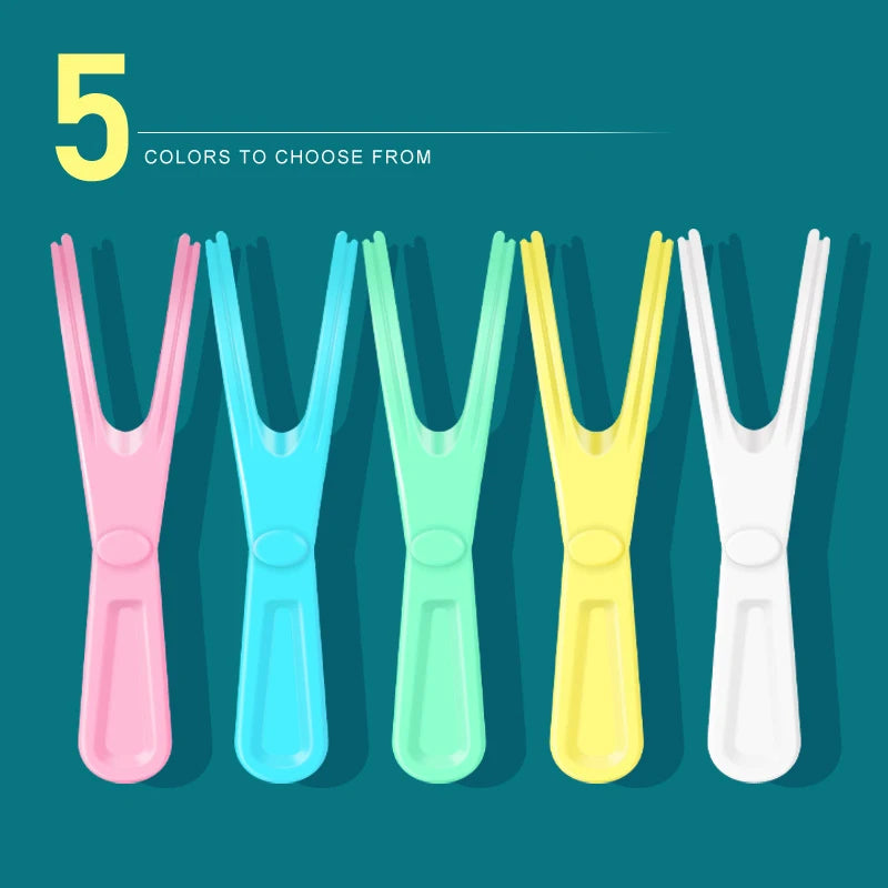 1/2Pcs Reusable Pick Holder Y Shape Plastic Dental Floss Rack Teeth Clean Care Tool Without Dental Floss Oral Hygiene Toothpick Peaceful Pleasures Health and Wellness