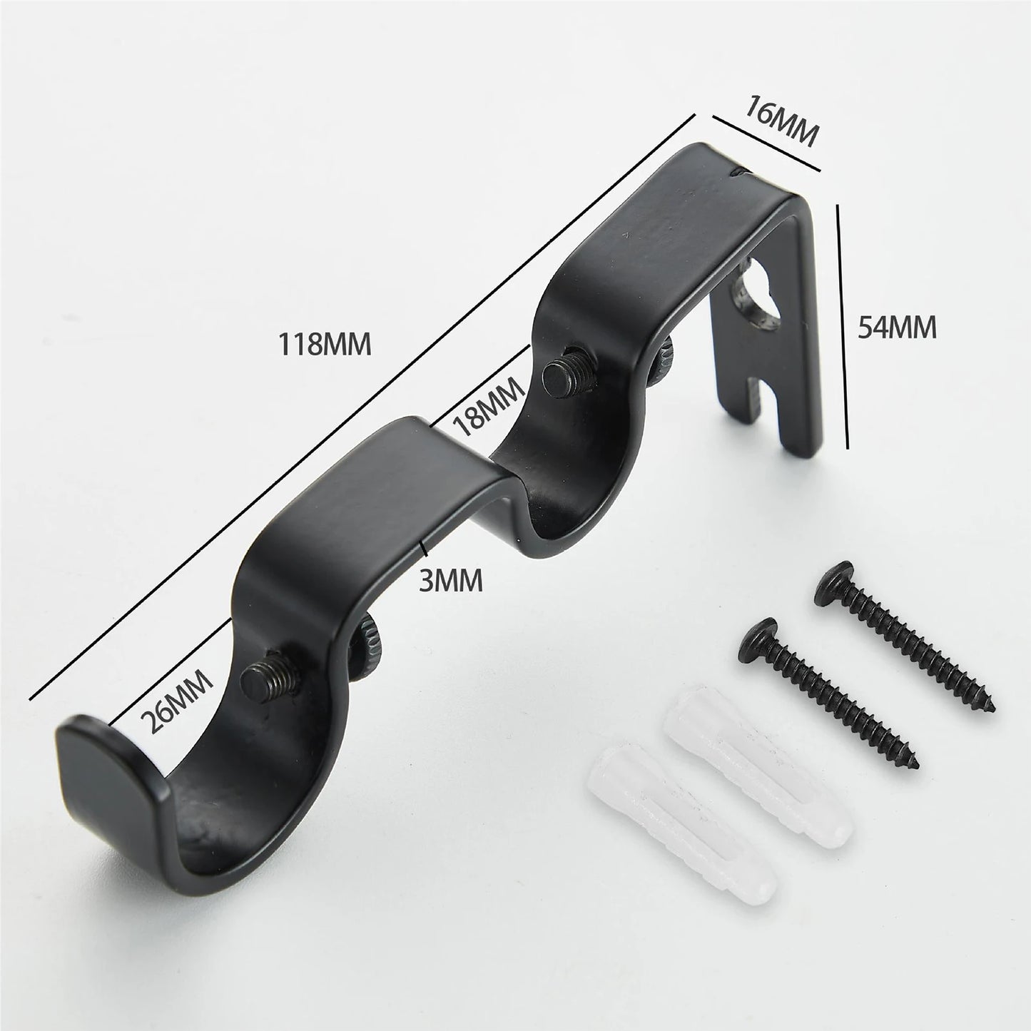 Double Curtain Rod Bracket Adjustable Double Rod Holders for Office Living Room Bedroom Peaceful Pleasures Health and Wellness