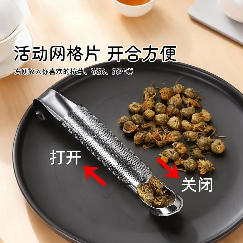 304 stainless steel tea drain hanging pipe tea making handy gadget hanging cup tea filter stainless steel Peaceful Pleasures Health and Wellness