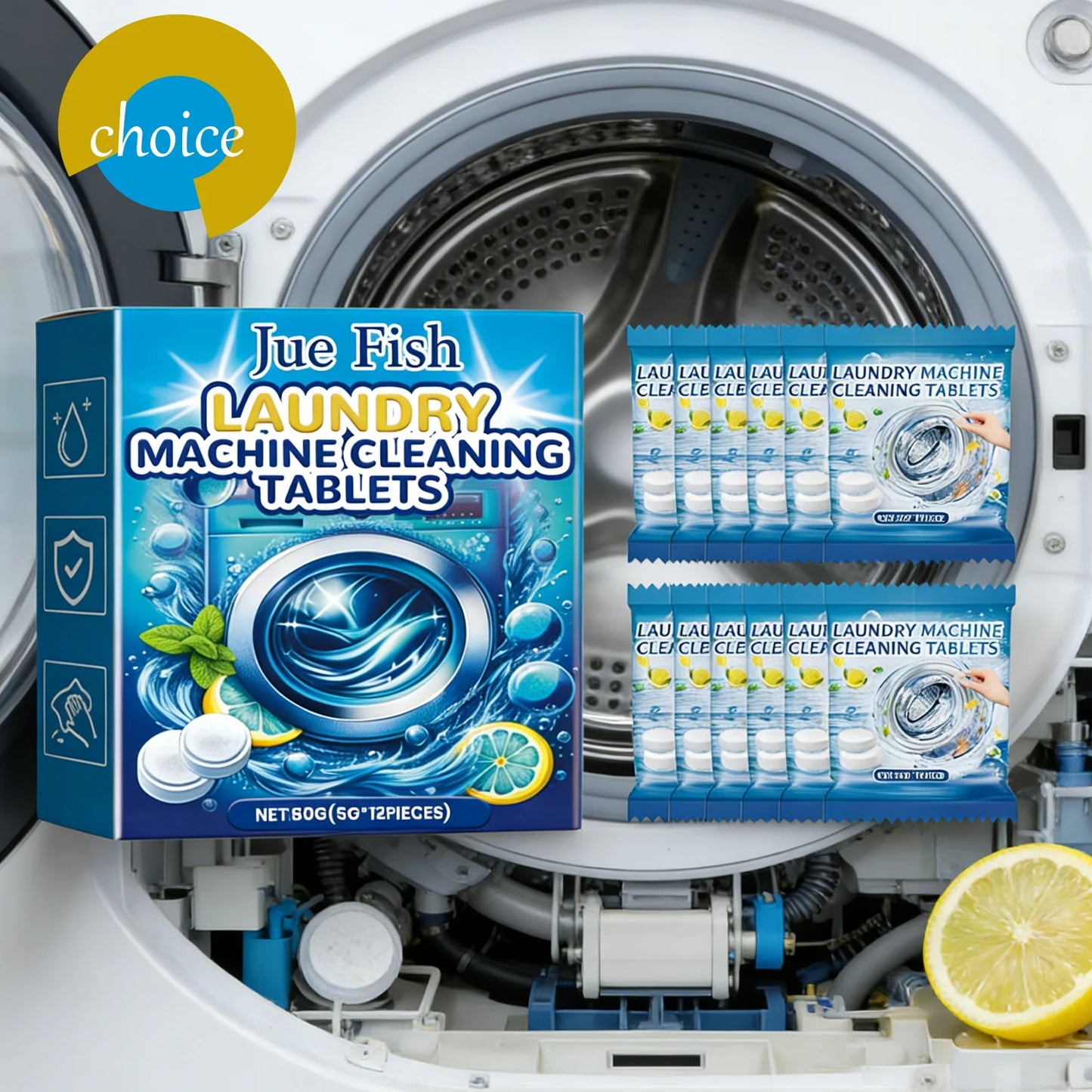 Effervescent Washing Machine Cleaner Tablets – Descale & Deodorize