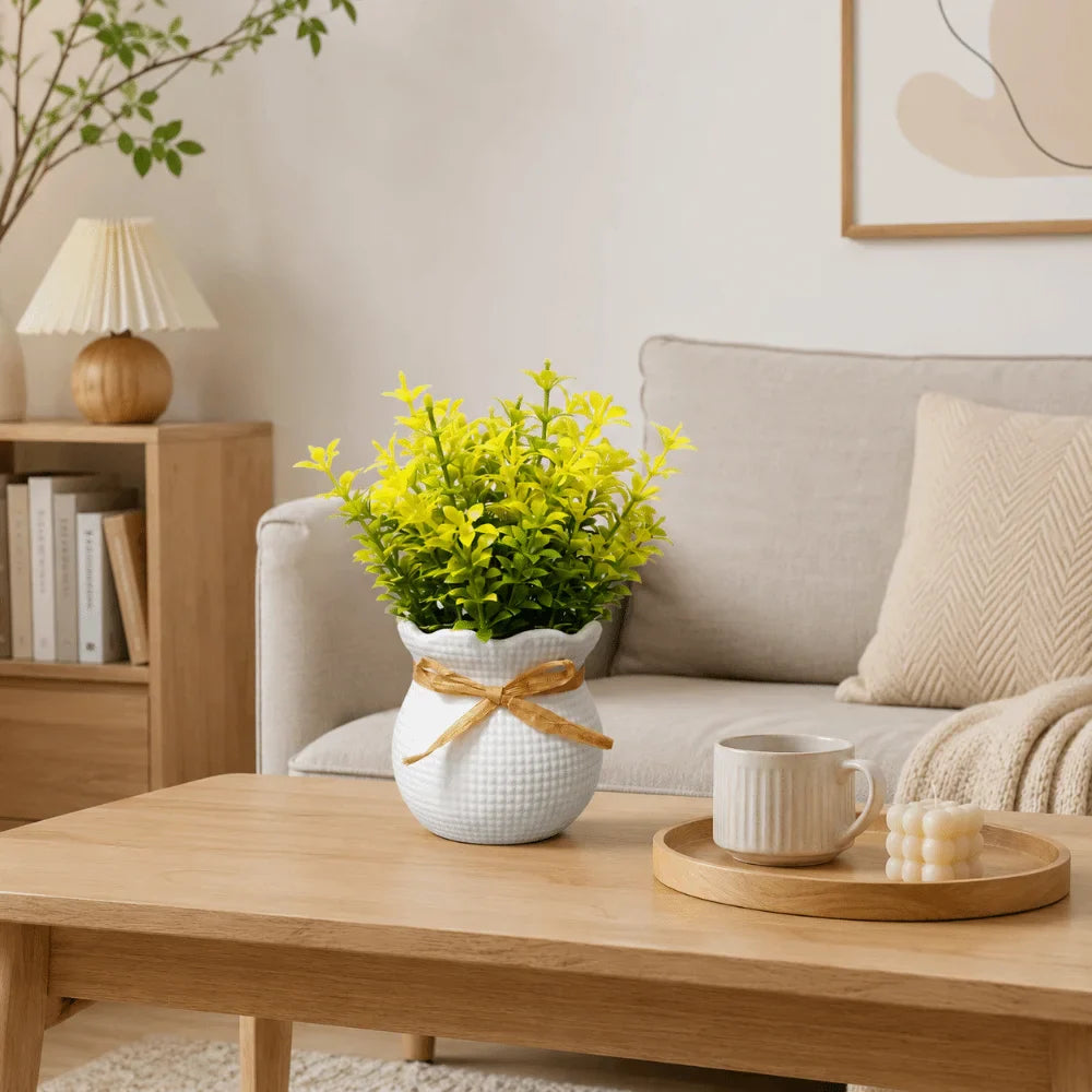 Artificial Bonsai Flower Plant & Vase – Indoor Home Décor