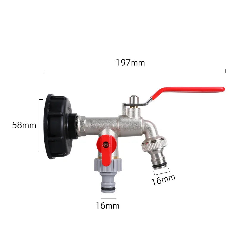 IBC Tank Tap Adapter S60x6 to 16mm Quick Connect Valve Fitting