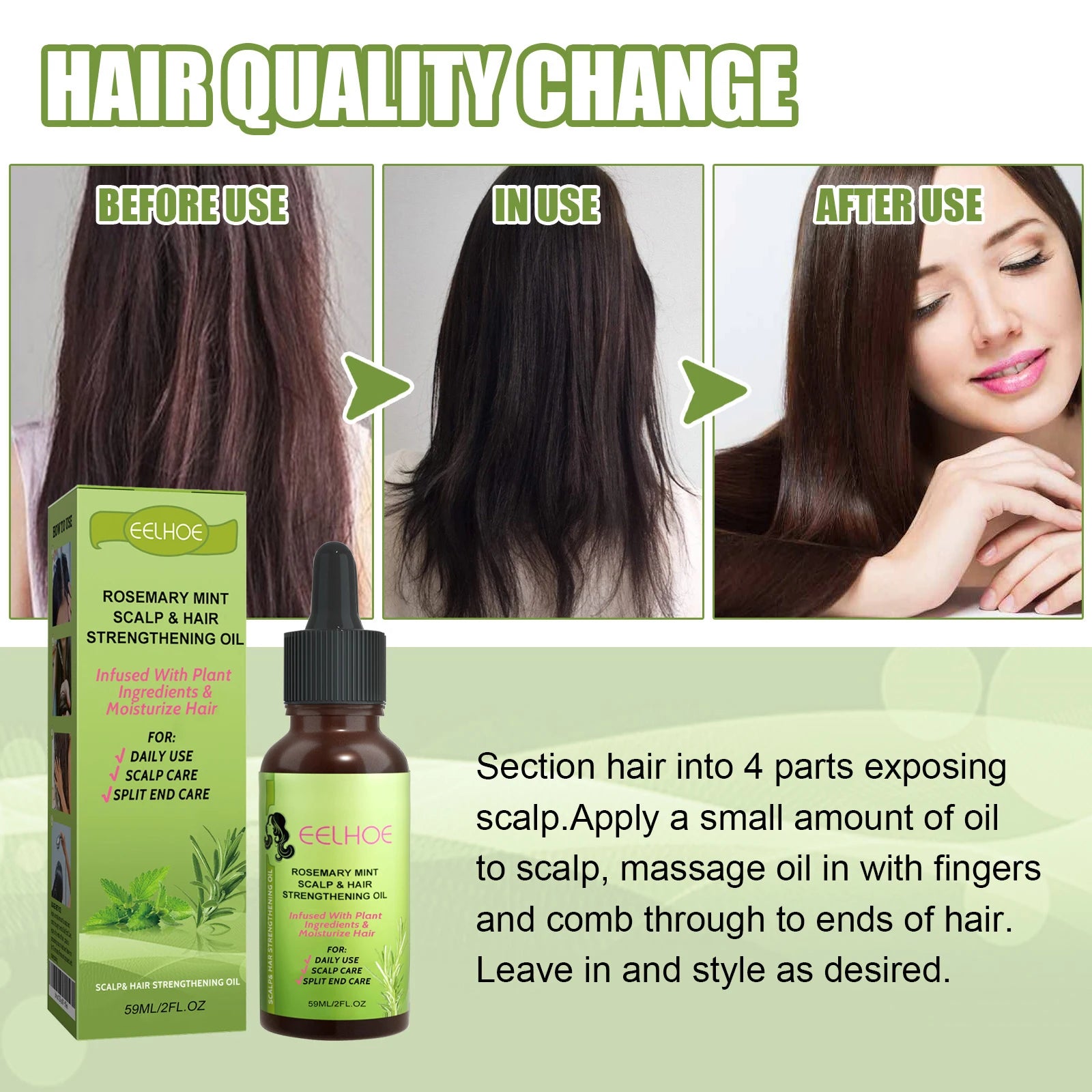 EELHOE Scalp & Hair Strengthening Oil – Repair & Dandruff 59ml Scalp & Hair Oil Peaceful Pleasures Health and Wellness