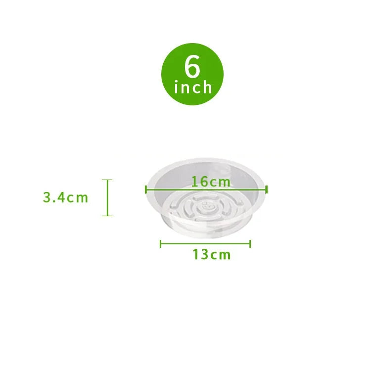 Transparent Plant Saucer Tray Anti-Slip Waterproof 5-Pack
