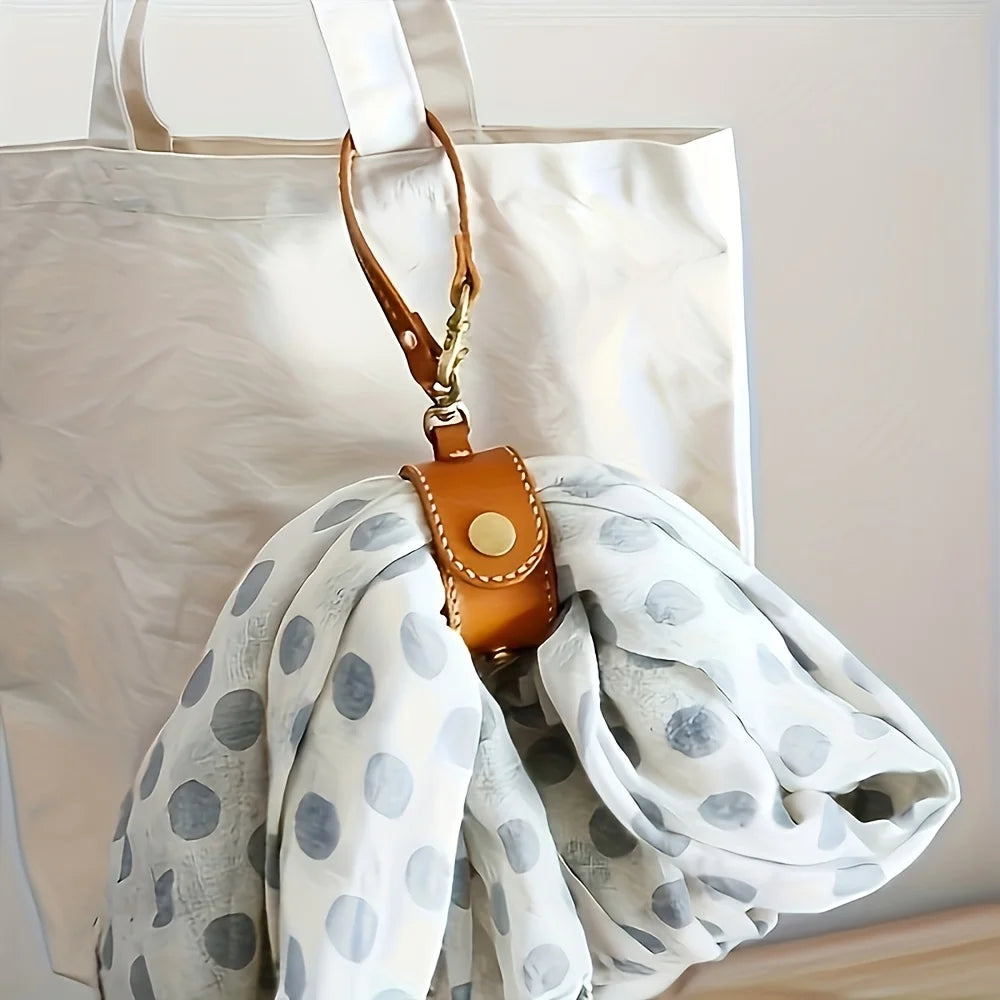 PU Leather Scarf Buckle Clip – Hat & Handbag Travel Hanger