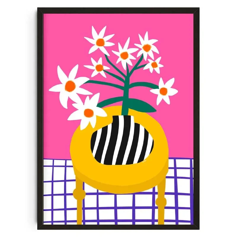 (1pc frameless)Pink Flower Market Vase Floral Plant Cute Wall Art Canvas Painting Nordic Posters And Prints Wall Picture For Peaceful Pleasures Health and Wellness