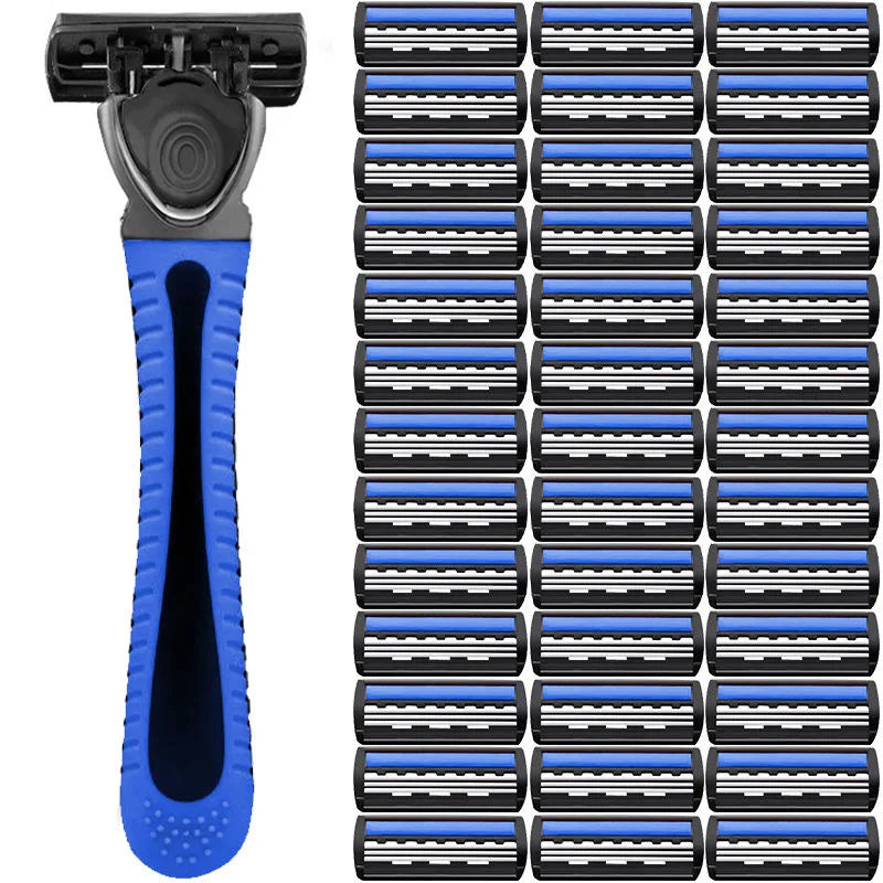 6-Layer Manual Safety Razor | Stainless Steel for Travel & Home