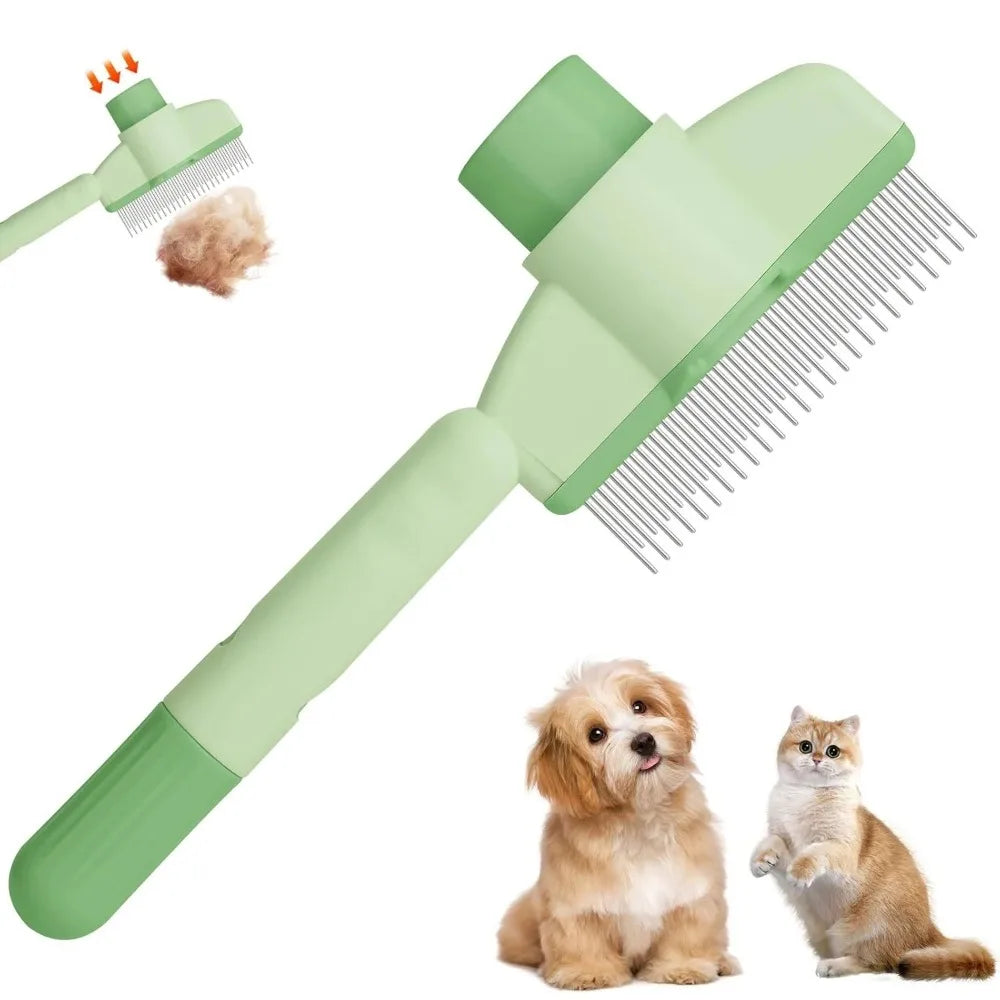 Self-Cleaning Steel Dog Comb – Detangling & Hair Removal Tool Dog Grooming Comb Peaceful Pleasures Health and Wellness