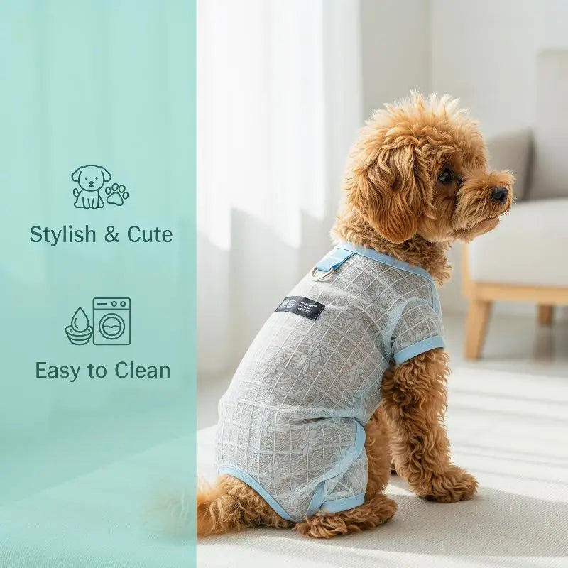 Summer Dog Mesh Jumpsuit | Breathable Sun Protection Puppy Outfit