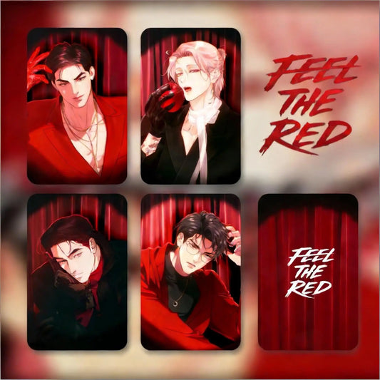 Korean Webtoon Feel Red Photo Cards Manga Character Double-sided Lomo Peaceful Pleasures Health and Wellness Red