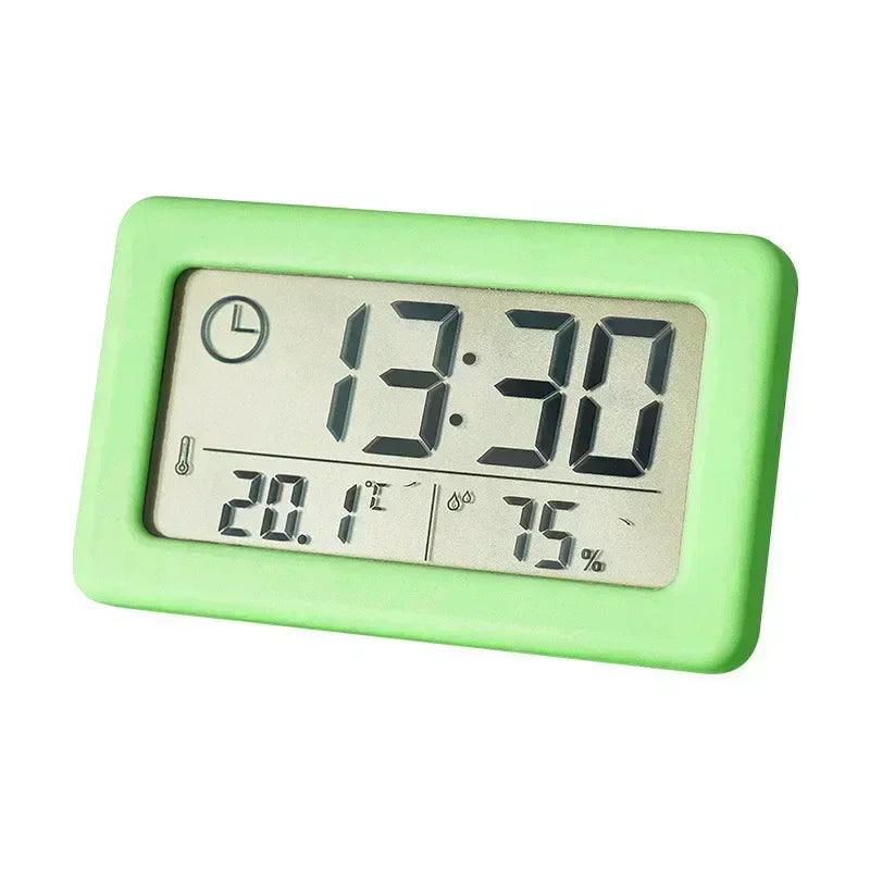 Alarm Wall Clock Portable Thermometer LED Digital Watches Mini Temperature Humidity Meter Bedside Table Decoration Clocks Home Peaceful Pleasures Health and Wellness Green