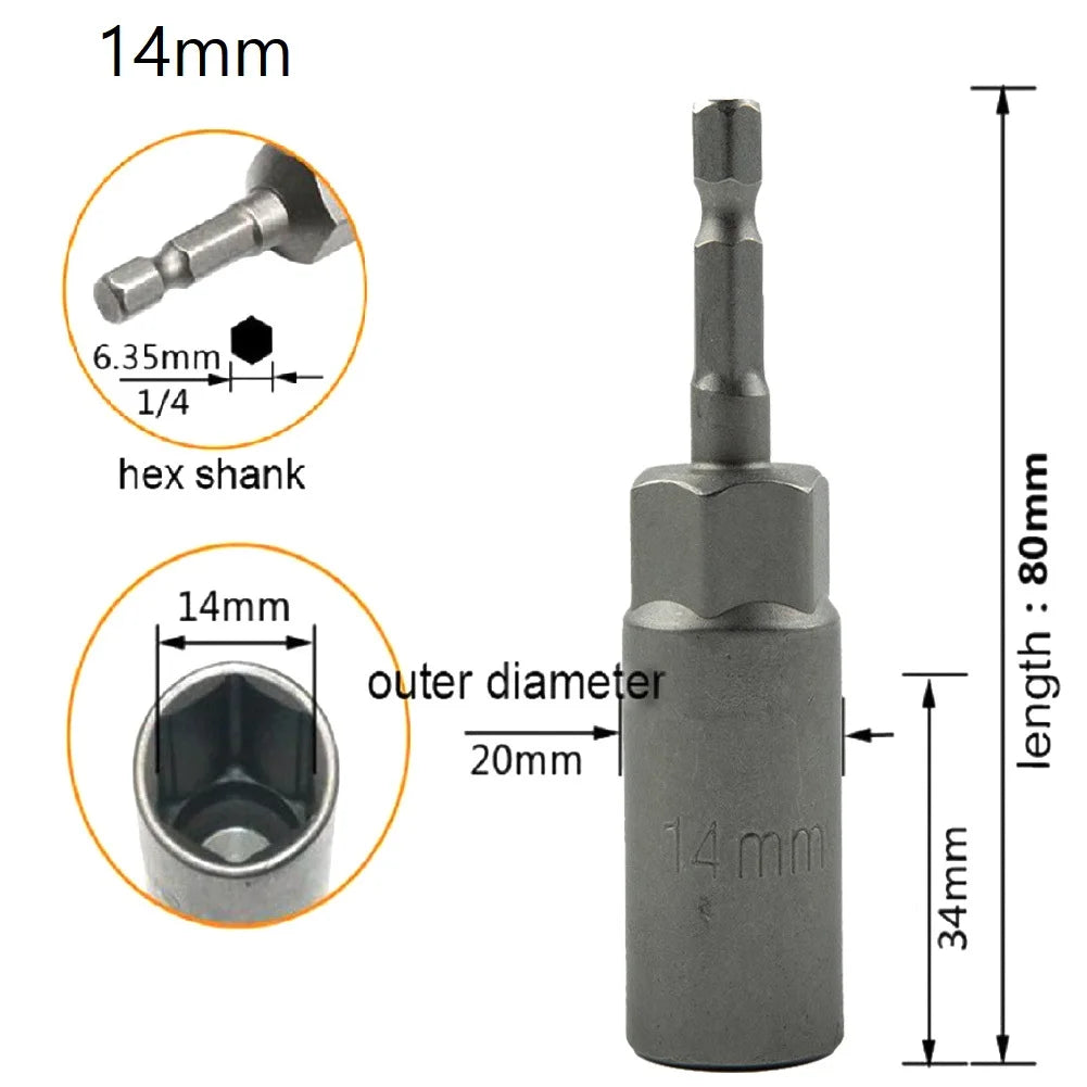 Length 1 Hex Sockets 5 5- Drive Magne Socket Impact Nut Bolt Drill