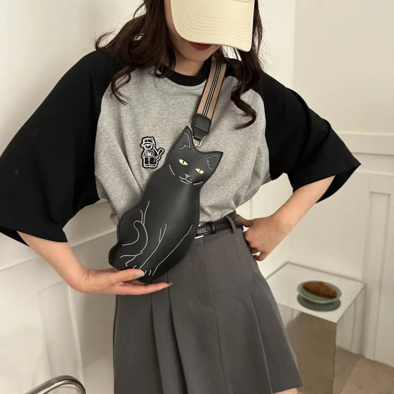 Cute Cat Print Women's Crossbody Shoulder Bag | Messenger Bag
