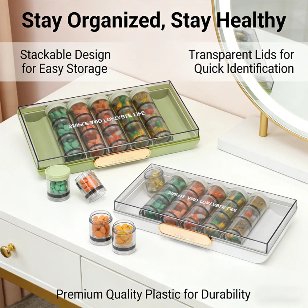 7-Day Pill Organizer | 21 Compartments, 3x Daily, BPA-Free Weekly Pill Organizer Peaceful Pleasures Health and Wellness