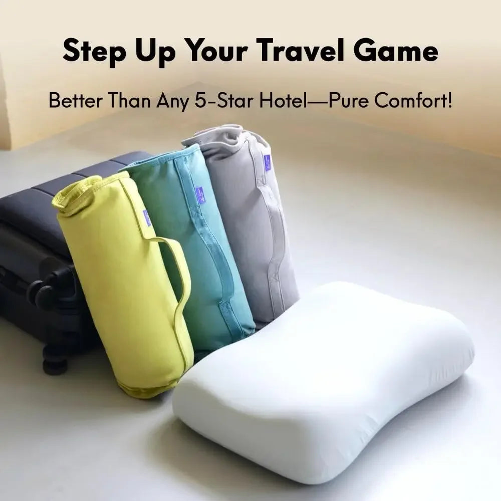 Compact Memory Foam Travel Pillow for Deep Sleep, Portable Support for Hotels and Camping Peaceful Pleasures Health and Wellness