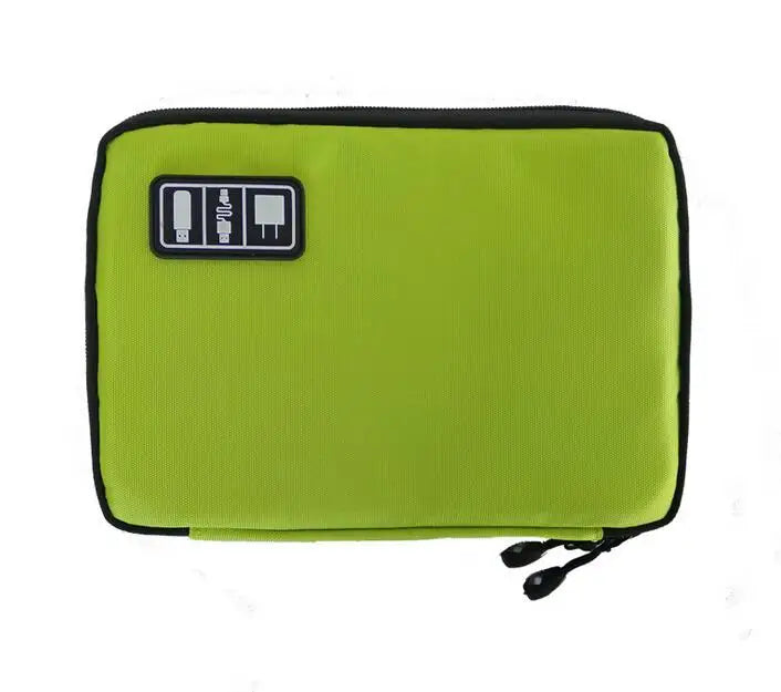 Cable Management Organizer Cable Winder Digital Product Storage Bag Phone Cord Protector Zipper Pouch Case Accessories Supplies Peaceful Pleasures Health and Wellness Green Small