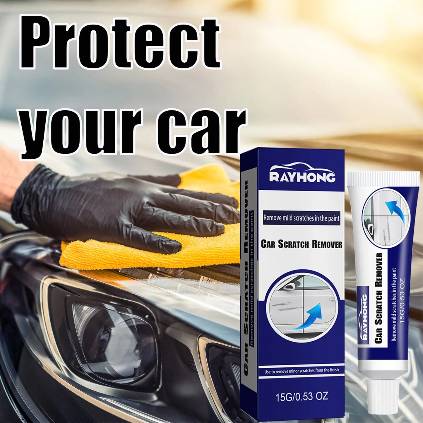 Car Scratch Remover with Sponge Easy to Use Gentle on All Paint Finishes for Cleansing Care Accessories Peaceful Pleasures Health and Wellness Default 15g