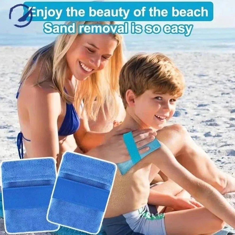 2-Pack Quick-Dry Beach Sand Remover Gloves | Coral Fleece