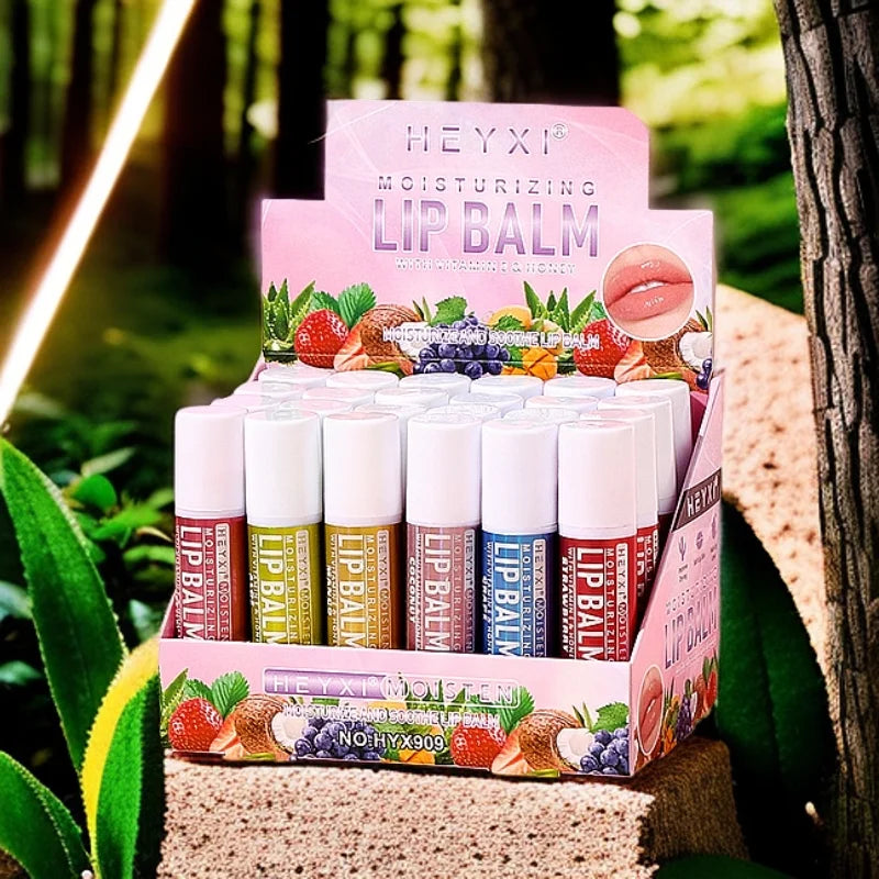 HEYXI 24-Piece Fruit Flavor Moisturizing Lip Balm Set
