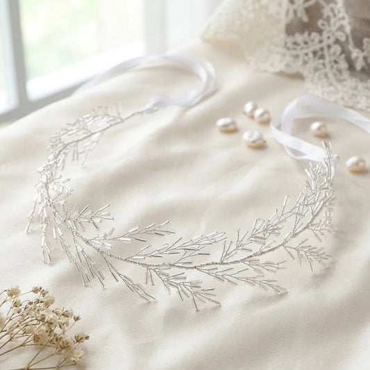 Crystal Handwoven Bridal Headband Hair Accessory For Wedding Ceremony Party Peaceful Pleasures Health and Wellness