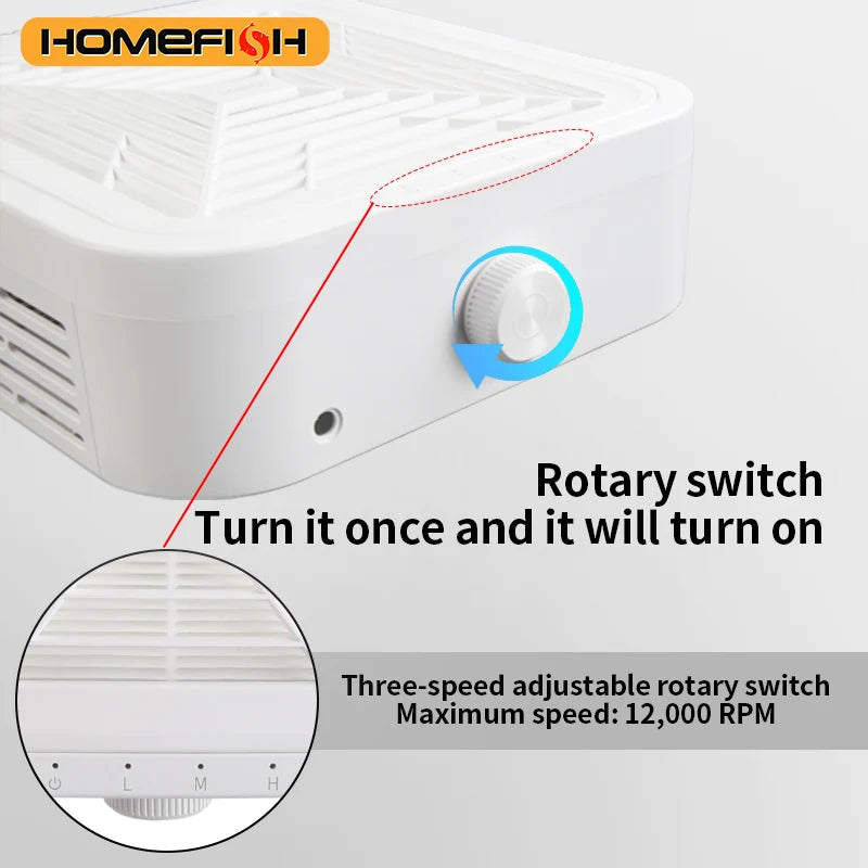 120W Brushless Nail Dust Collector | Adjustable Speed Vacuum