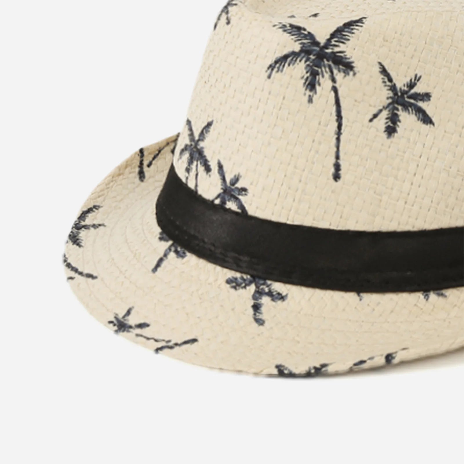 Summer Beach Woven Sun Hats Men Women Coconut tree print Jazz Sun Protection Travel Outdoor Panaman Straw Hats Unisex Peaceful Pleasures Health and Wellness