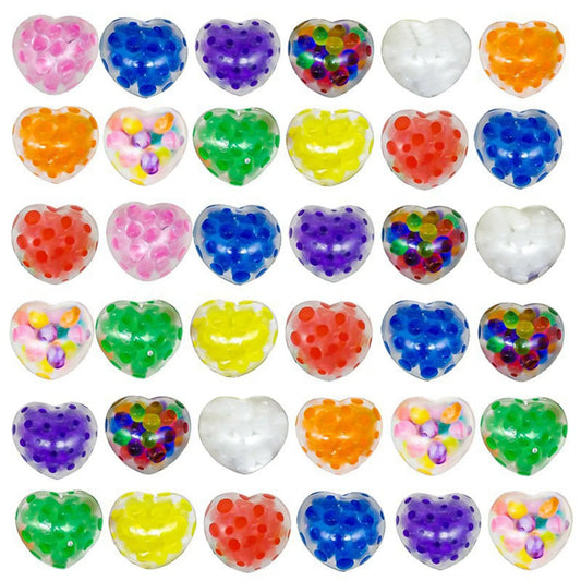 Heart Beads Squishy Love Shape Mochi Squishy Squeeze Pinch Stress Relief Toys Stress Ball Valentine's Day Lover Gift Bag Peaceful Pleasures Health and Wellness colour A random piece