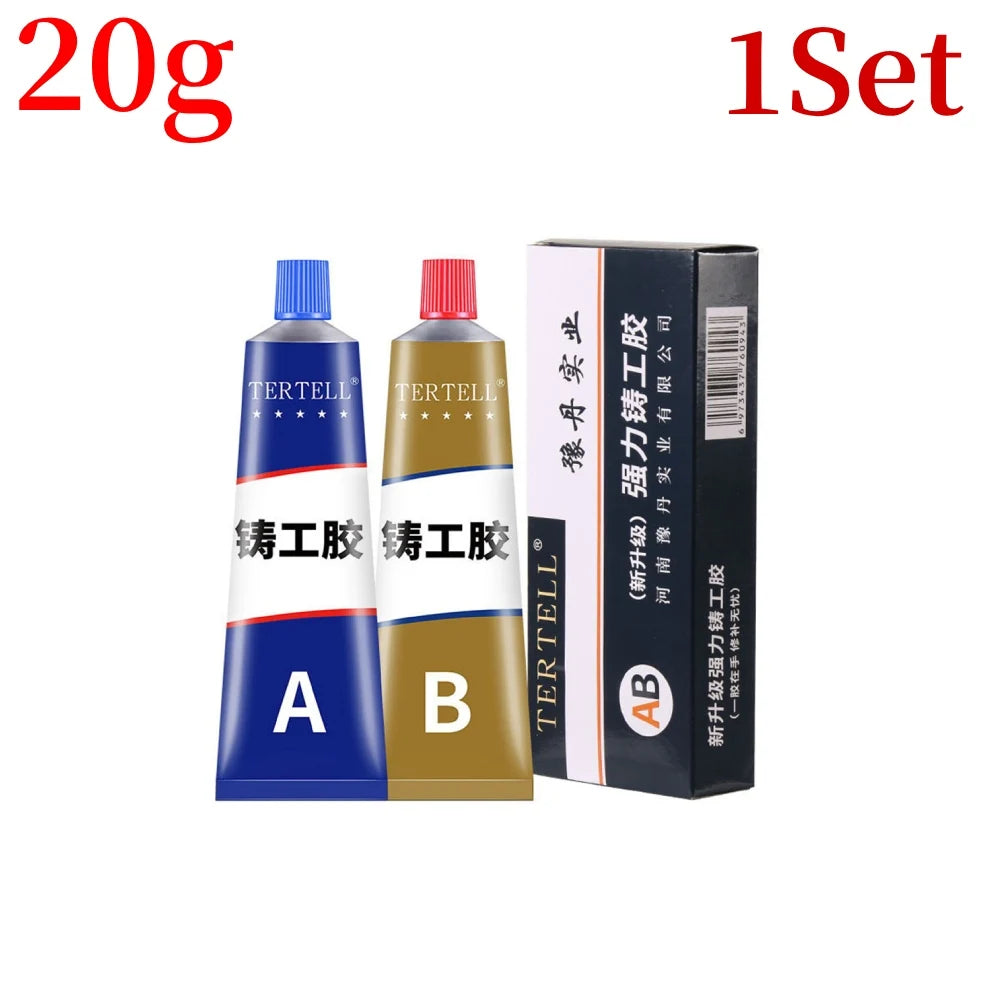 AB Type Casting Repair Glue High Temperature Resistant Liquid Metal Welding Filler Metal Repair Glue Caulking Agent Extra Strong Peaceful Pleasures Health and Wellness 20g 1PCS