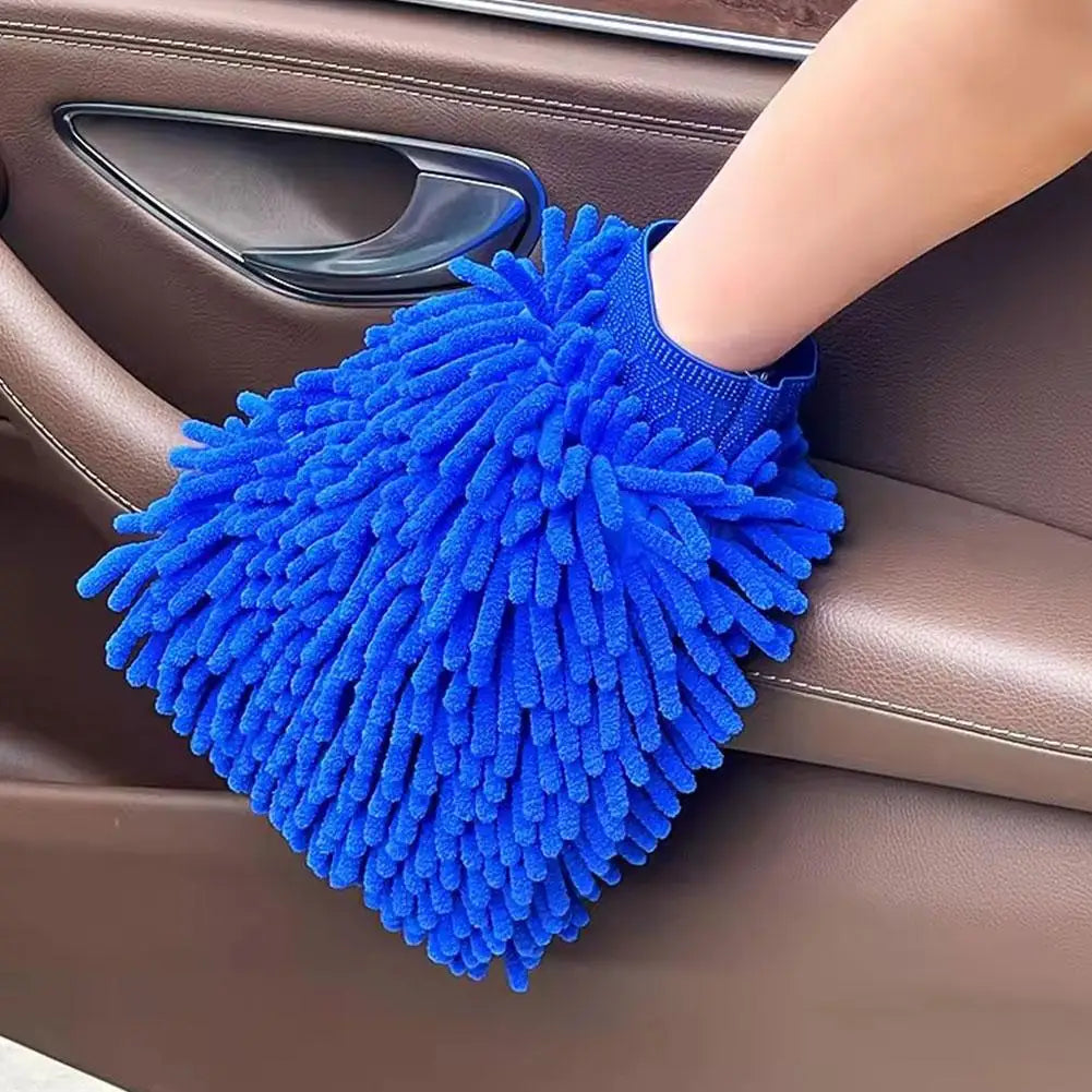 Car Wash Glove Coral Mitt Soft Anti-scratch for Car Wash Multifunction Thick Cleaning Glove Car Wax Detailing Brush Peaceful Pleasures Health and Wellness