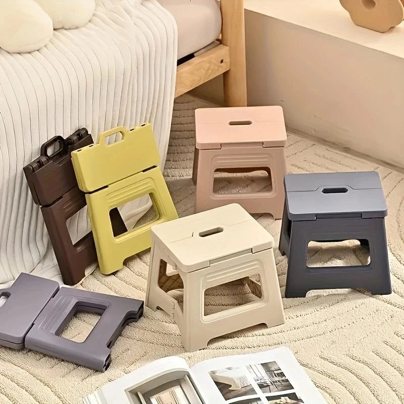 Lightweight Folding Step Stool – Non-Slip Plastic Kitchen Stool