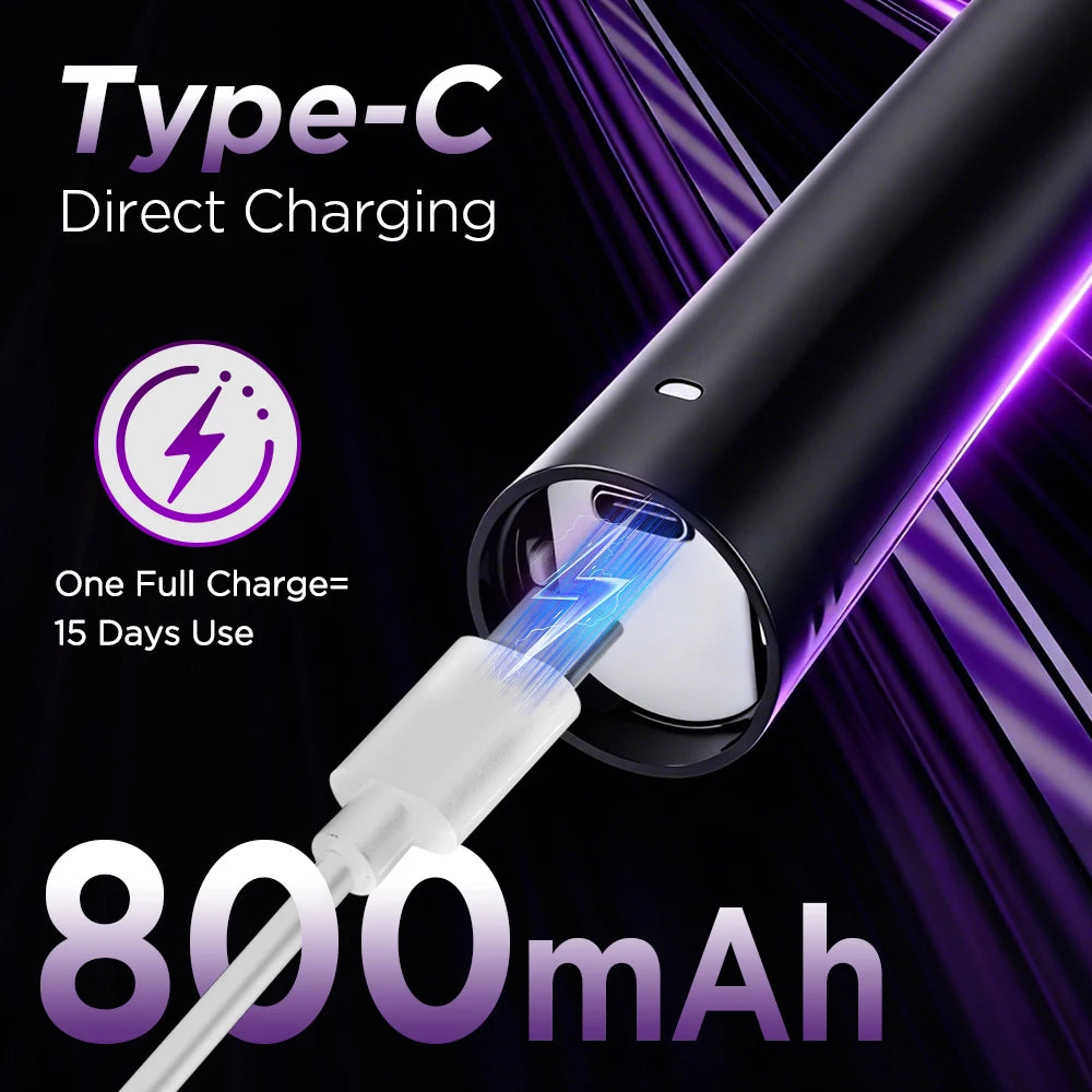 Rotary Electric Toothbrush for Adults 5 Modes Smart Rechargeable Auto Tooth Brushes with 4 Replacement Heads for Deep Cleaning Peaceful Pleasures Health and Wellness