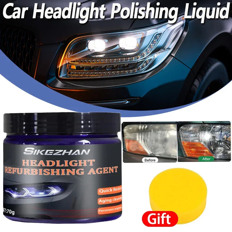 Headlight Polishing Kit – Compound, Sponge & Cloth | Restores Clarity