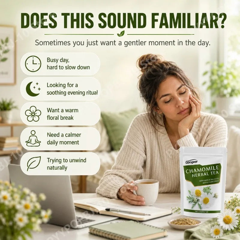 Googeer Chamomile Herbal Blend | Ginseng, Bergamot, Caffeine-Free