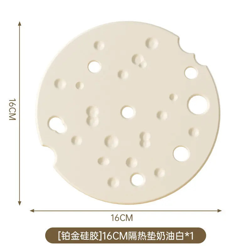Silicone heat-resistant placemat - premium anti-scald table mat, plate mat, and coaster - high temperature resistant Peaceful Pleasures Health and Wellness White 1pcs