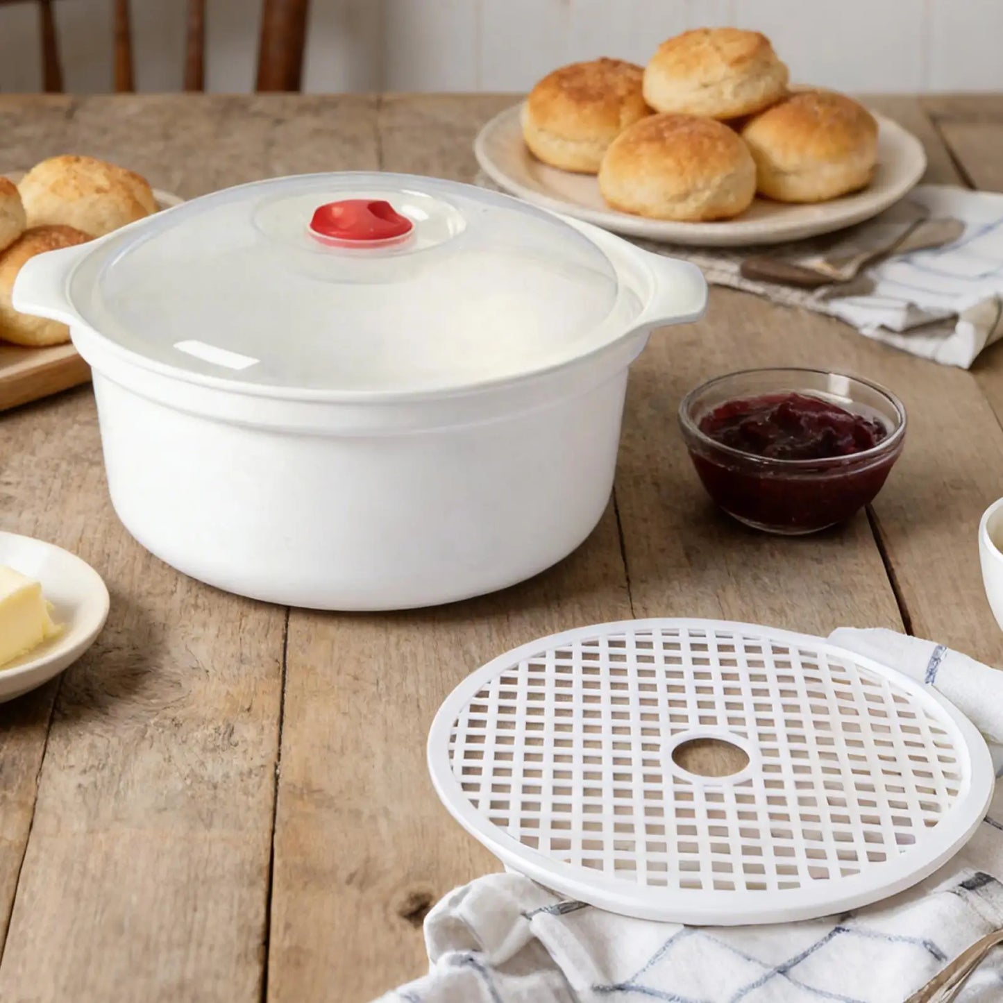 Microwave Steamer Box with Lid | Food-Grade PP, Dual Compartment