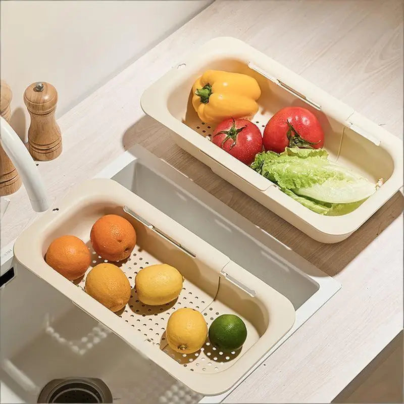 Telescopic Sink Drain Basket | Food-Grade PP, Tool-Free Setup
