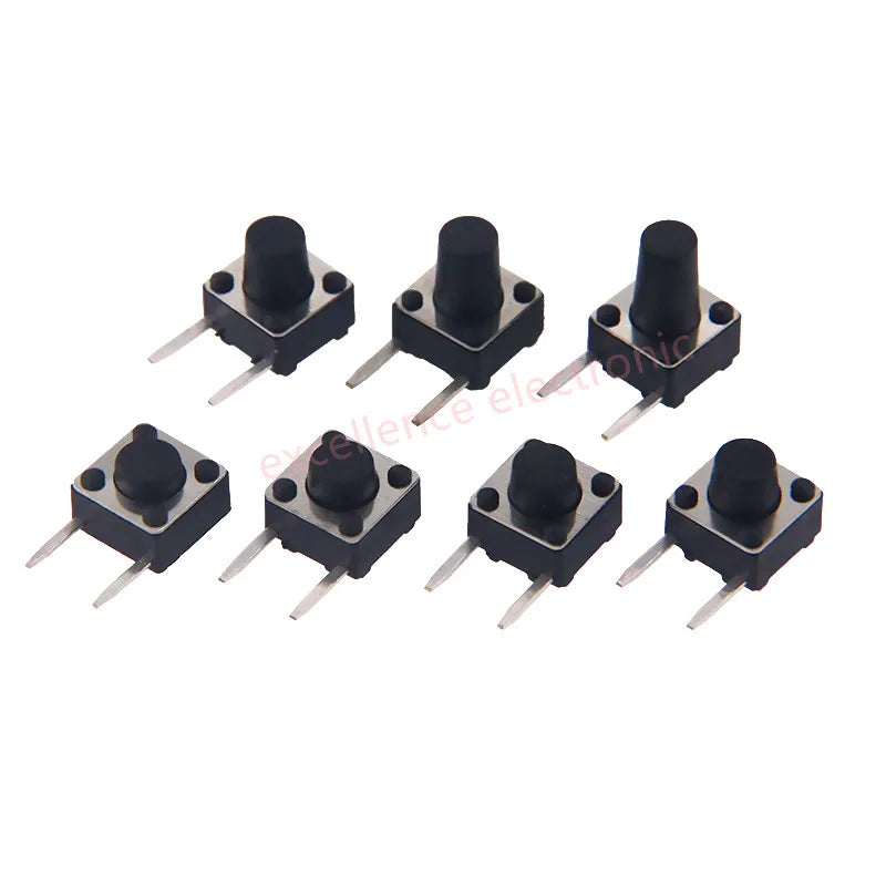 20PCS 6X6 Series Tact Switch 6*6*4.3/5/6/7/8/9/10mm Pins 2/4 Feet Horizontal Bracket Push Button Switch DIP PCB Micro/key Switch Peaceful Pleasures Health and Wellness Side 2Pin 6x6x4.3mm