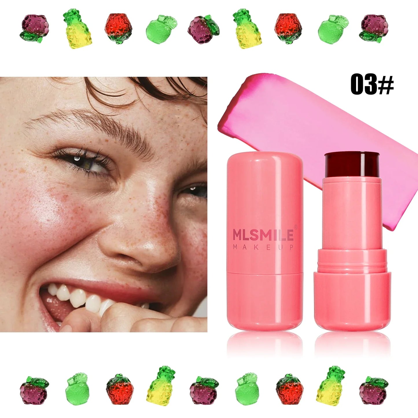 MLSMILE 2-in-1 Jelly Blush & Lip Tint Stick | Long-Lasting Glow