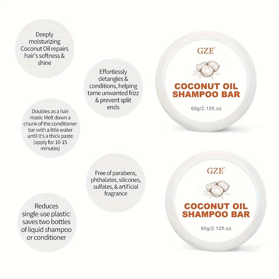 GZE Coconut Oil Shampoo Bar – Moisturizing for Dry Hair