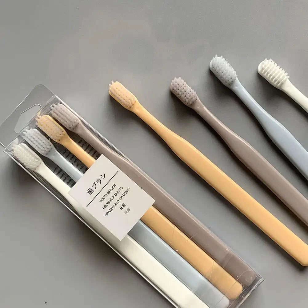 Soft Bristle Small Head Toothbrush – Family & Travel 4-Pack