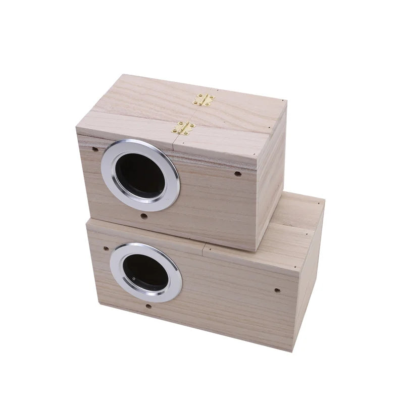 Wood Bird Breeding Box Bird House Nest Parrot Breeding Decorative Cages Pet Accessories Home Balcony Decoration Peaceful Pleasures Health and Wellness
