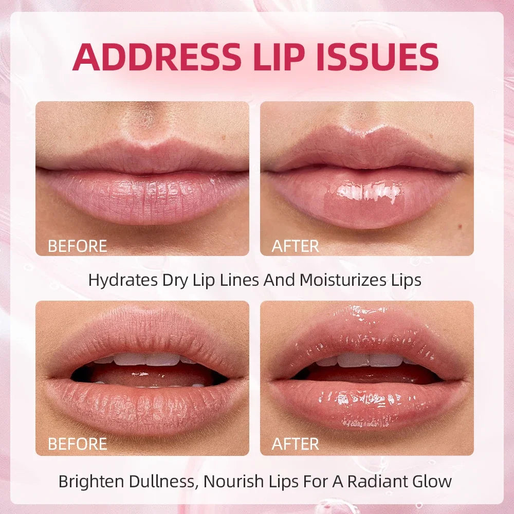 QIBEST Roll-On Lip Oil Sets Moisturizing And Hydrating Lip Gloss Nourishing Lip Balm Smooth Long-Lasting Colorless Anti-Drying Peaceful Pleasures Health and Wellness